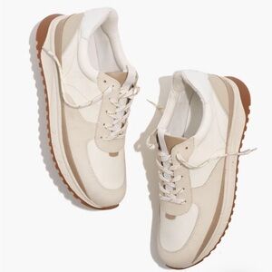 Madewell Kickoff Trainer Sneakers in Neutral Colorblock Leather Women 9.5 Mens 8